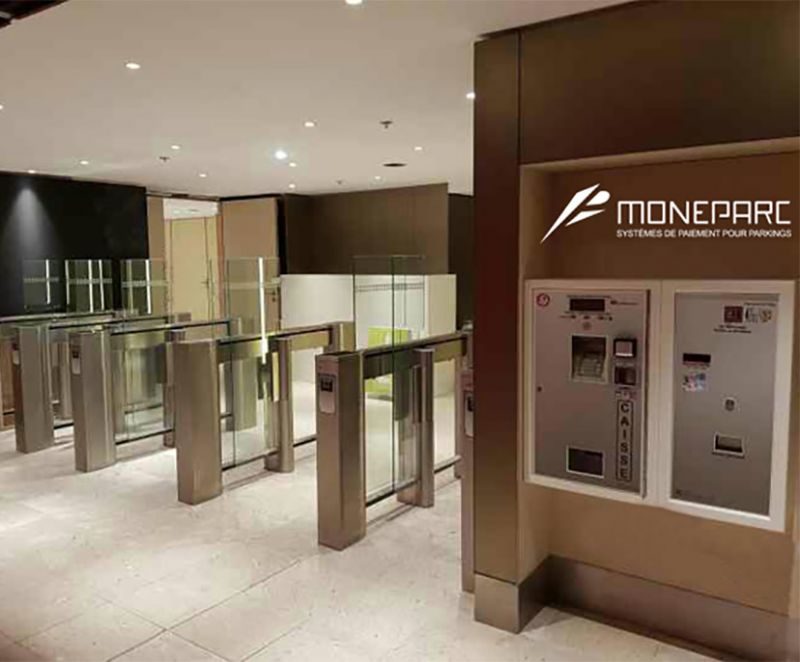 Borne de paiement et valideur de tickets de parking